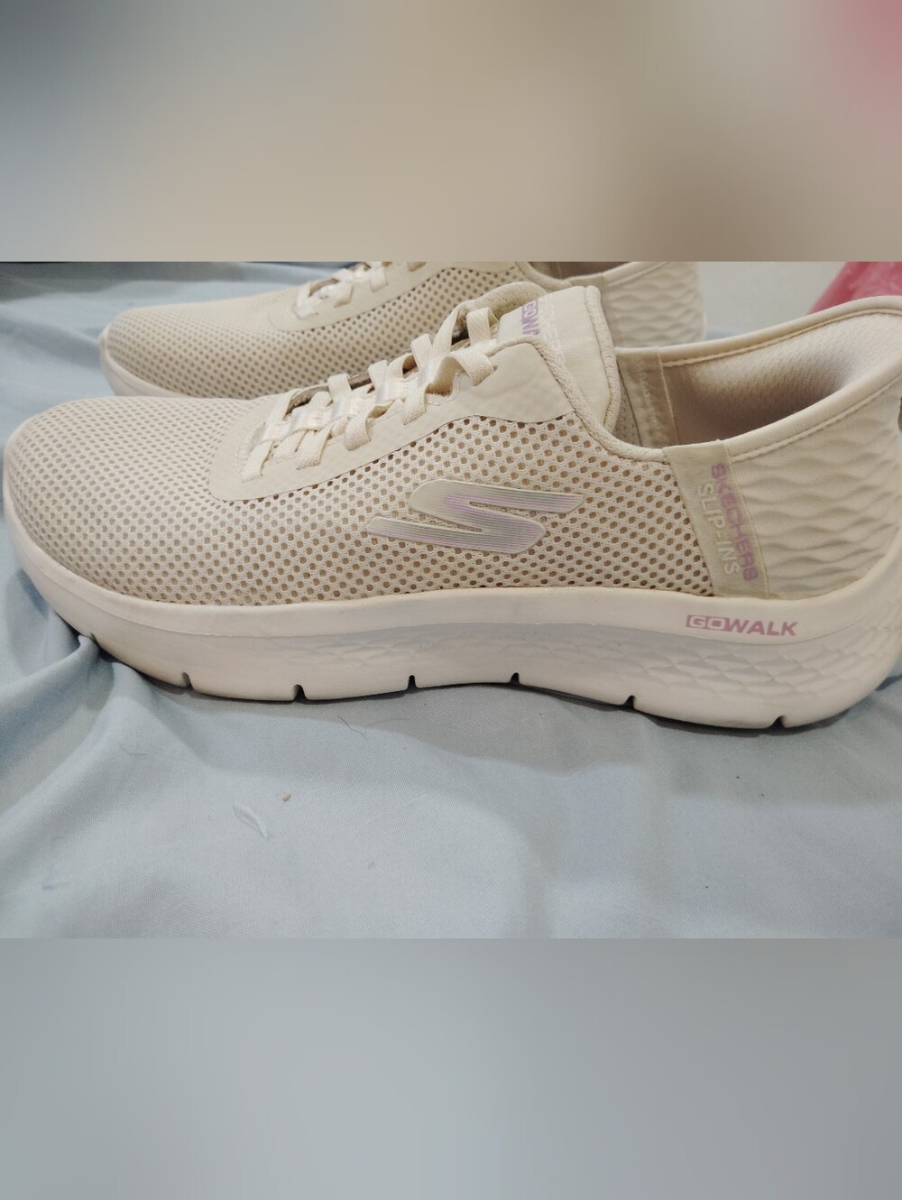 Skechers GOwalk Women's Slip-On Walking Shoes in Cream